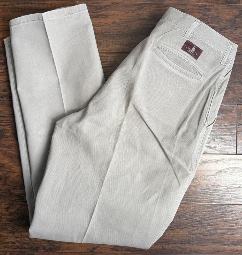 Timber Creek by Wrangler Khaki Pleated Chinos 34x32 Made in USA